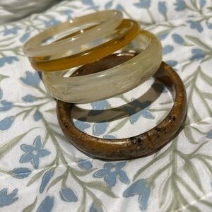 Multicolor Bangle Bracelets Set of Four
